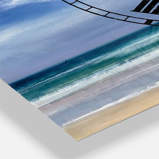 Designart Beach Clouds II 3 Panel Traditional Wall Clock